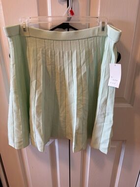 A New Day NWT Knit Pleated Lightweight Pull-on Mini Sweater Skirt Mint Green XXL